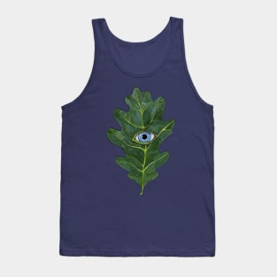 Oak Leaf with an Eye Watercolor Painting Tank Top